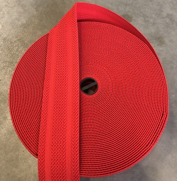 Elastiek met zigzag design 60 mm, rood, 25 m.